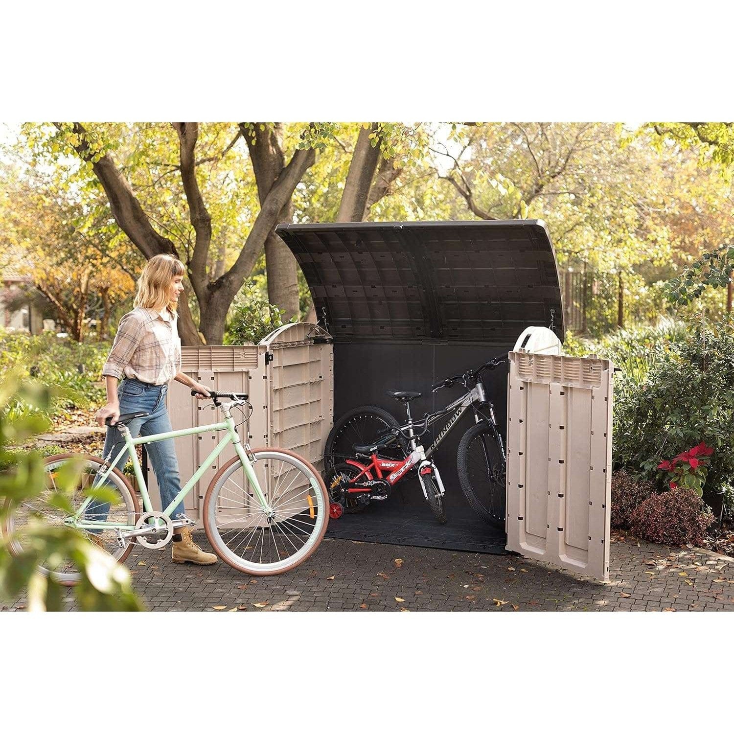 Keter Store It Out Ultra 2000L Garden Storage Shed - Beige and Brown - Image 9